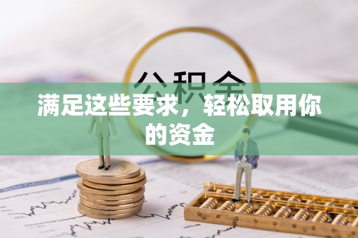 道真满足这些要求，轻松取用你的资金